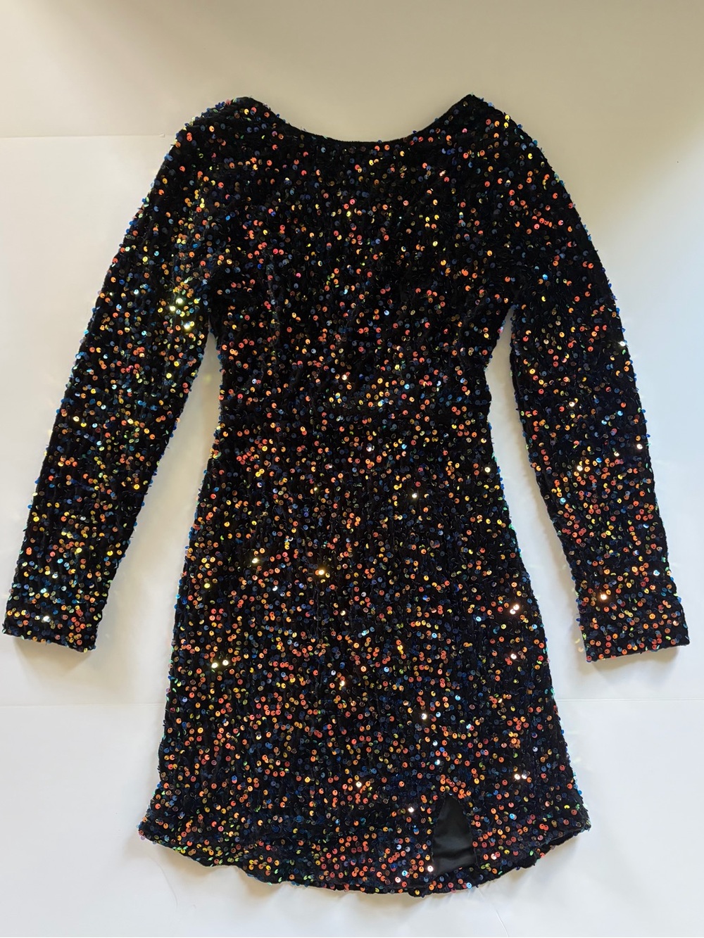 R.Vivimos Women's Sequin Bodycon Dress Fall Winter Velvet Warm Long Sleeve Cr...